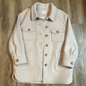 Sezane Manteau Joe Sable EU 40 beige coat oversized wool jacket